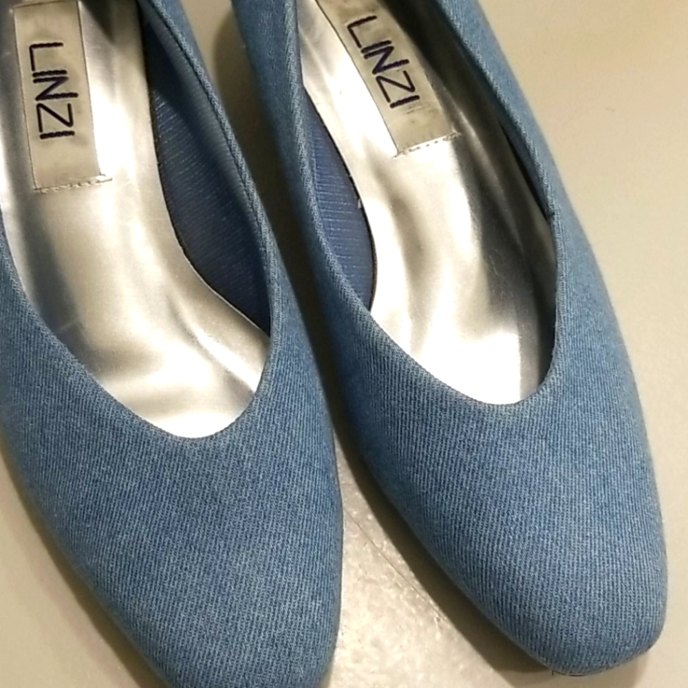 Vintage Linzi denim heels sz.8M